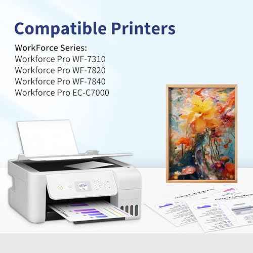Remanufactured Ink Cartridge Replacement for Epson 812 812XL T812 T812XL Ink Cartridges Combo Pack Compatible with Epson WF-7310 WF-7820 EC-C7000 Printer (Black, Cyan, Magenta, Yellow, 4 Pack)
