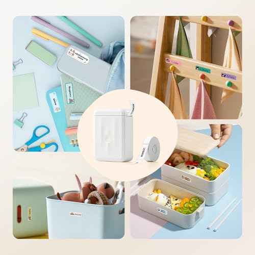 NIIMBOT Label Maker Machine Bluetooth Label Printer for School Home Office Organization, Mini Labeler D110 Label Machine with 3Rolls Labels