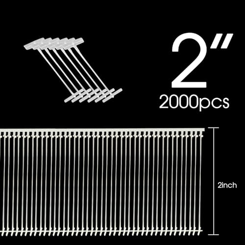 2IN Tag Gun Fasteners 2000pcs – 2 inch Plastic Tagging Barbs for All Standard Tag Guns