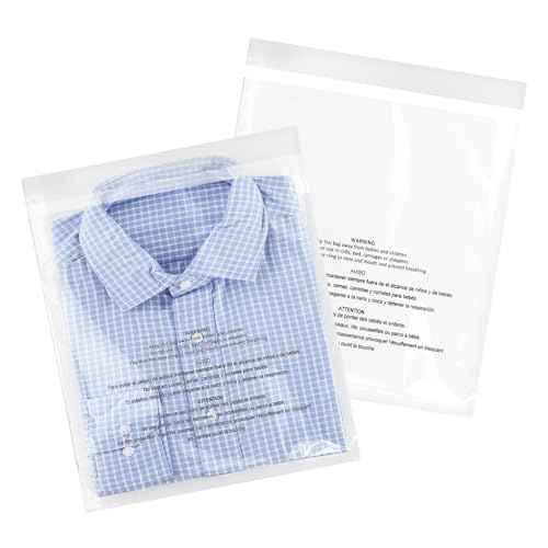 iMailer - 200 Pcs - 12" x 15" Poly Bags with Suffocation Warning Self Seal- Clear Shipping Bags 1.6 Mil for Clothing, Shirts, Packaging - Permanent Adhesive