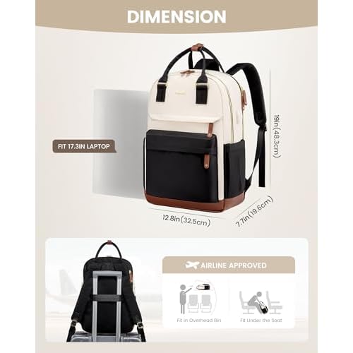 LOVEVOOK Travel Laptop Backpack Women, 17.3 Inch Anti-theft Laptop Bag with USB Port, Fashion Waterproof Computer Backpacks Teacher Nurse Backpack Purse for College School Work