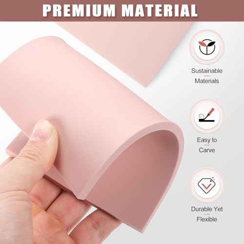 Linoleum Blocks for Printmaking, Stamp Carving Linocut Kit, Linocut Tools Block Screen Printing Kit with Cutters Carving Tools, Linocut Block, Printing Ink, Brayer Roller, Baren for Beginners DIY Gift