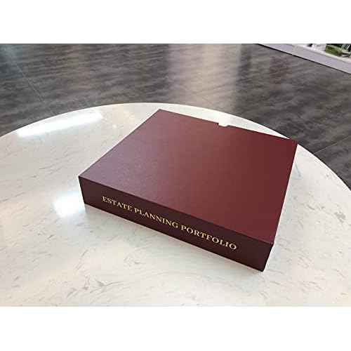 Red Estate Planning Binder with Slipcase and 11 Tabs, Holds Up to 200 Pages