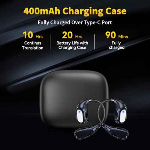 AI Translation Earbuds for Real-Time Translation, 150 Languages, Translation Music and Calling 3-in-1 Device for Translation, Music & Calls, Instant Translation for Travel, Business, and Learning