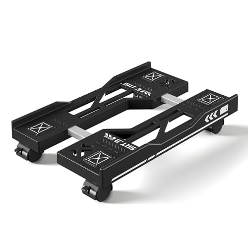 Hovadova Adjustable Computer Tower Stand with Wheels (Black) — Holds 7.78–11.41 in wide towers