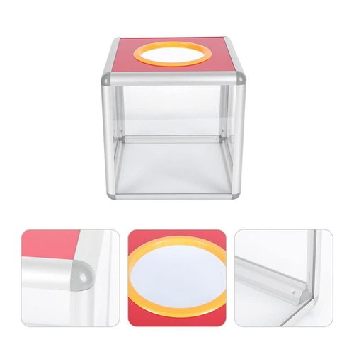 KAFENDA Desktop acrylic donation ballot box for fundraising box/suggestion box (20*20*20)