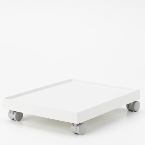 MUJI 44902868 Polypropylene File Box Standard Caster Lid White Gray, 9.8 in Width
