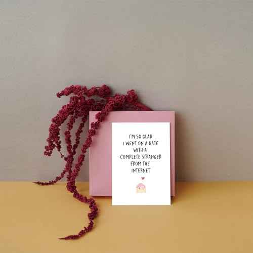 SuperShunhu Funny Anniversary Card for Husband Wife, Hilarious Wedding Anniversary Card, Valentine's Day Card Gifts for Him Her, Internet Stranger Greeting Card, Online Dating Card