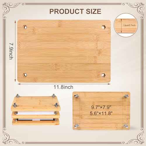 Wooden and Bamboo Book Press - double portable bookbinding supplies,book binding kit for beginners(11.8¡¿7.9inch)