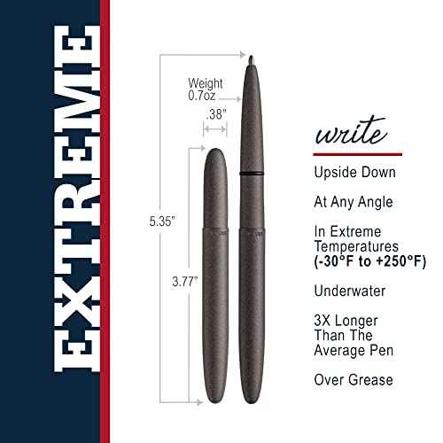 Fisher Space Pen Cerakote 400 Series Bullet Pen? Pressurized Ballpoint Pen + Cerakote Polymer-Coating Offers Durability, Hardness & Scratch-, Corrosion-, Heat- & Chemical-Resistance - Tungsten