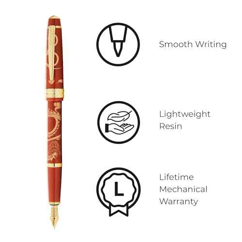 Cross Bailey Light Year of The Dragon Polished Amber Resin and Gold Tone Fountain Pen