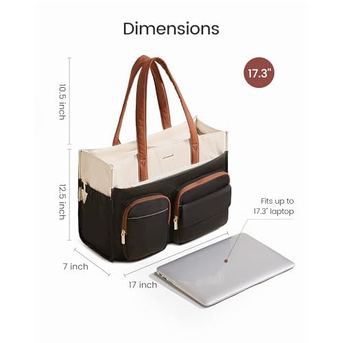 LOVEVOOK Teacher Tote Bag for Women,Multi-pocket Laptop Bag with Large Cup Holder,Nurse Bags Work Travel Computer Handbag