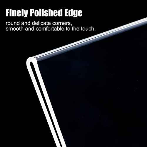 6pack 8.5x11 Acrylic, L Shape Clear Plastic, Menu Holder, Unbreakable Table sign holder for Restaurant, Office, School, Store and Home Use