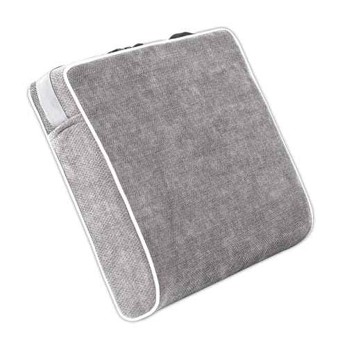 4 Inch Thick XL Orthopedic Memory Foam Seat Cushion - Extra Large Office Chair Cushion for Back Pain, Sciatica & Tailbone Pain Relief, Non-Slip Ergonomic Car, Desk & Wheelchair Cushion