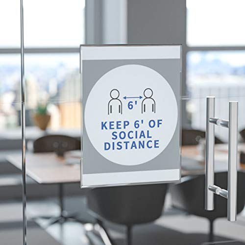 Niubee 8.5x11 inch Wall Mount Acrylic Sign Holder with Double Sided Adhesive Tape For Office, Home, Store, Restaurant-No Drilling (10 Pack)