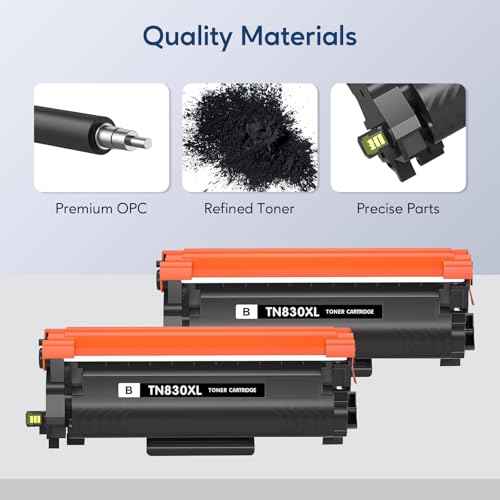 TN830XL Toner Cartridges Compatible for Brother TN830XL TN830 XL Toner High Yield Work with HL-L2460DW DCP-L2640DW HL-L2405W HL-L2400D HL-L2480DW MFC-L2820DW MFC-L2820DW XL (2 Black)