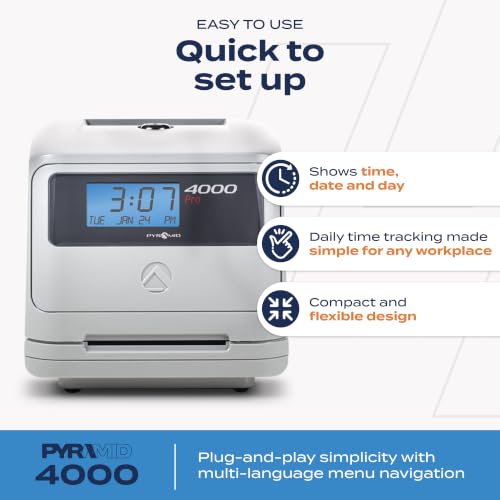 Pyramid Time Systems 4000 Pro Auto Totaling Time Clock - Time Clock