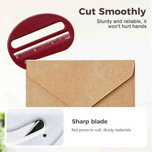 Envelope Opener, Letter Opener Envelope Slitter, Mail Opener Tool Package Opener Cutter, with Pointed End & Magnifying Glass & Scale (2PCS)