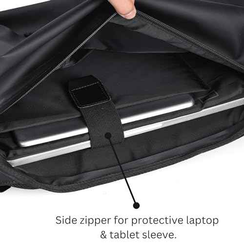 Pemberton Black Work Backpack - Waterproof Laptop Backpack for Men & Women with Laptop & Tablet Sleeves