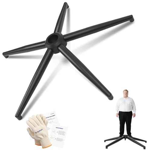 28" Office Chair Replacement Parts- Heavy Duty Base Replacement- 2500 Lbs Capacity Matte Black Metal Chair Legs with Universal Casters Sockets, for Most Office/Desk Chair