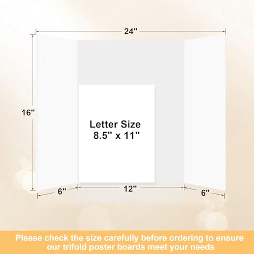 Ndsox 3 Pack 24 x 16 Inch White Trifold Foam Board for School & Business Displays