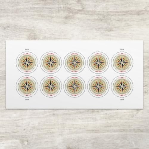 1794 Compass Rose International Postage Stamps - Sheet of 10 USPS