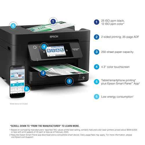 Epson¢ç Workforce¢ç Pro WF-4820 Wireless Color Inkjet All-In-One Printer, Black, Large