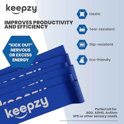 12 Pack Chair Bands, Anti Slip Chair Bands for Kids with Fidgety Feet, ADHD Chair Bands for Classroom, Desk Bands for Student Desks, Sensory Chair Rubber Bands