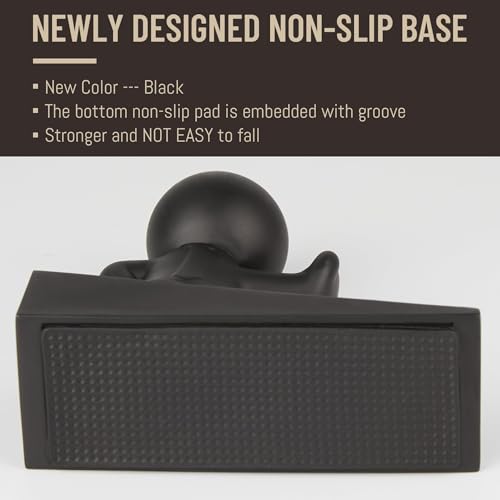 Omoojee Cute Black Door Stop | Decorative, Non-Slip Wedge, 5.12" H 4.61" L (1 Pack)