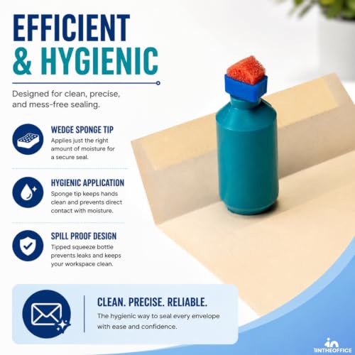 1InTheOffice Envelope Moistener 2-Pack - Easy-to-Fill Water Sponge for Envelopes