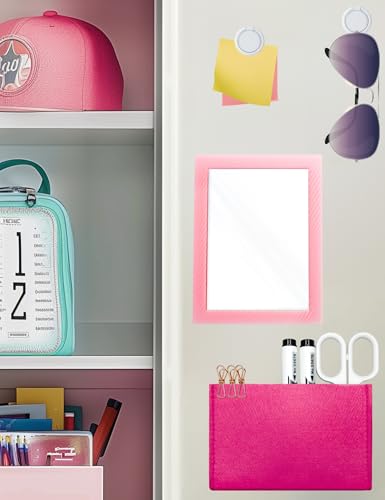 Mymazn Magnetic Locker Mirror for School Locker, 5pcs Accessories Kit