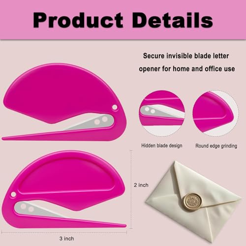 ZONICE 6 Pack Letter Openers with Concealed Blades & Ergonomic Grip - Color Style A