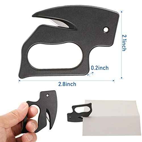 6 Pcs Letter Opener Envelope Slitter Plastic Envelope Knife Stationery Cutter Black Mail Opener Wrapping Paper Cutter for Office and Home