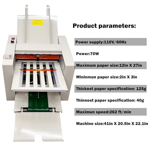 Digital Paper Folding Machine with Adjustable Speed & 4 Trays - HQHAOTWU