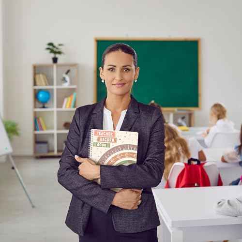 120 Pages Teacher record book 11 x 8.27inch Teacher grade book Spiral bound Lesson planner Attendance book for School Classroom Office Supplies,Double Sided Printing