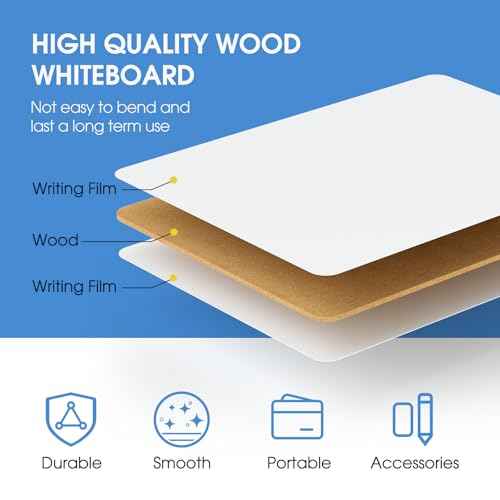 MaxGear Small White Board 2 Pack Dry Erase Boards, 9''x 12'' Mini White Board Double Sided Portable Whiteboards for Students Teachers School Supplies Lapboards Including 2 Markers and 2 Erasers