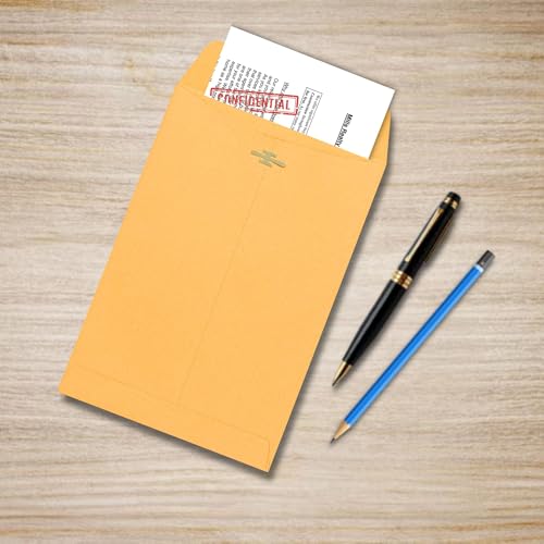 EnDoc 6x9 Brown Kraft Clasp Envelopes - Heavyweight 28lb Catalog Mailers, Pack of 15