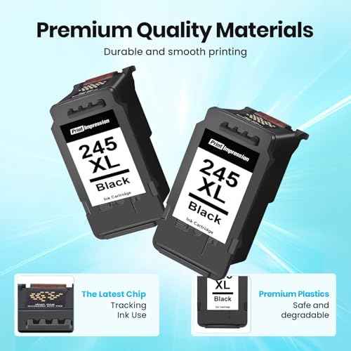 245XL Ink Cartridge Replacement for Canon PG-245XL Black Ink Cartridge Work with Canon MX490 Printer Ink Cartridges TS202 TS302 MG2520 MG2522 MG2525 TS3300 TS3320 TS3322 TR4520 TR4527 MX492 (2 Black)
