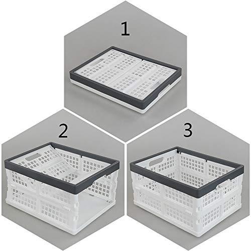 Teyyvn 4-Pack Collapsible Milk Crates, 15L Plastic Stackable Storage Bins Utility Folding Baskets