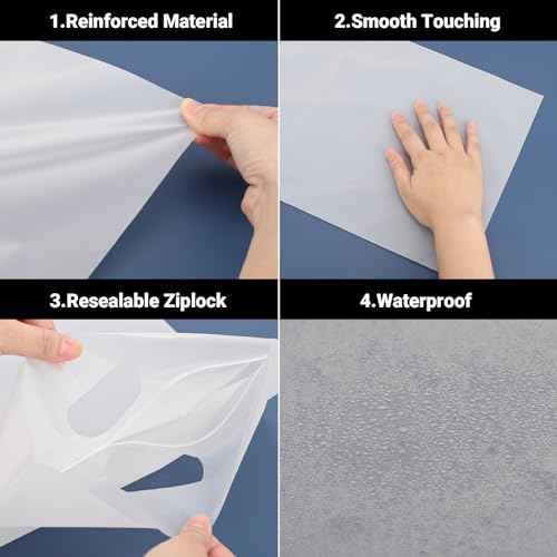 T Shirt Bags for Clothing, 10x13 inch, Pack of 100, Strong & Durable Resealable 3 Mil Thick Packaging Plastic Bags for Business Packing Shipping Travel, Frosted Package Bags, with Handle