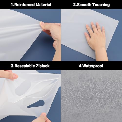 Svaldo 10x13 Inch Frosted Resealable Plastic Bags Pack of 100 for Clothing Packaging