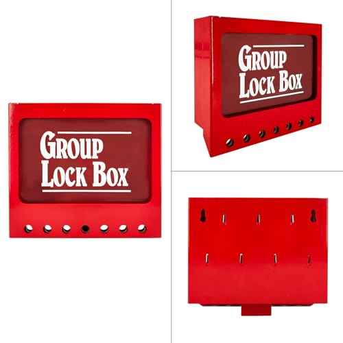 Lockout Tagout Lock Box Portable Group Box Kit Safety Padlock Box 1Pack for Lock Out Tag Out Station Red