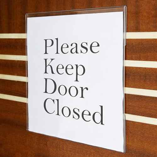 PecMuikee 11 x 17 Acrylic Sign Holder Horizontal £¬Wall Mount Sign Holders Clear Acrylic Frame with Double Sided Tape Clear Poster Frames Plastic Sign Holder for Office, Home, Landscape, 6 Pack