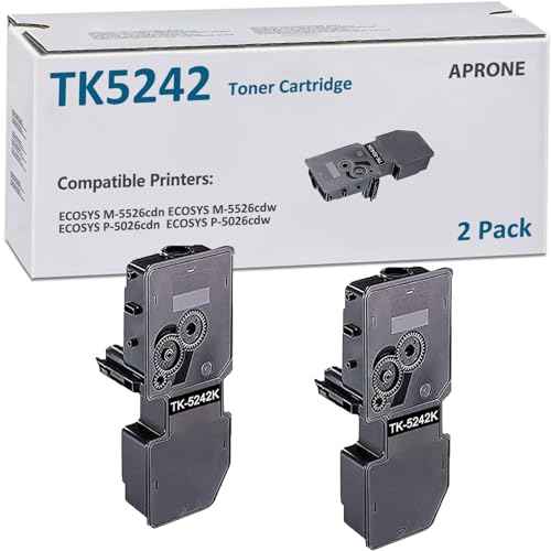 APRONE TK-5242 TK5242 Toner Cartridge Compatible for TK-5242 TK-5242K 1T02R70US0 for ECOSYS P-5026cdw M-5526cdn P-5026cdn M-5526cdw (Black,2-Pack)