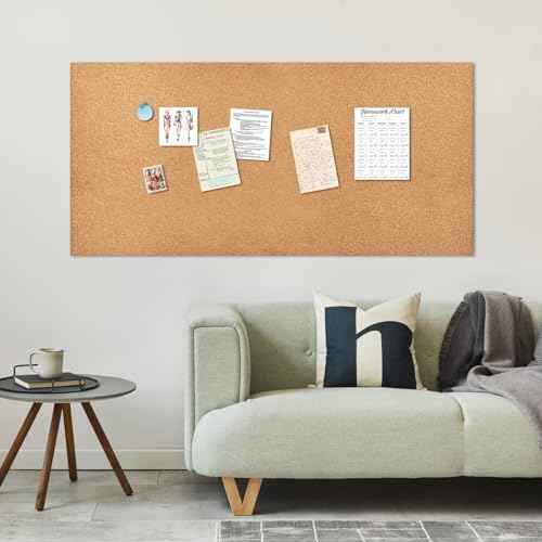 Cork Board Roll, 1/8" Thick Cork Boards for Walls, 20"x16" Cork Board Roll for Office, Home, School(NOT Self-Adhesive)