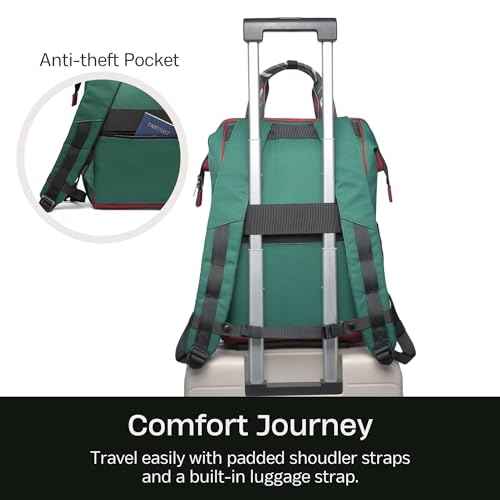 SUNNY BIRD Laptop Backpack, 15.6 Inch Laptop Work Bag, Wide Open Casual Daypack for Women, Men and Adult (Greenboho)