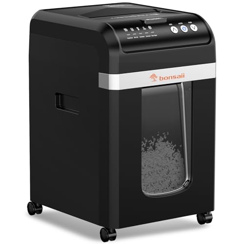 Bonsaii Heavy Duty Micro Cut Paper Shredder 200-Sheet Auto Feed Large Black Office