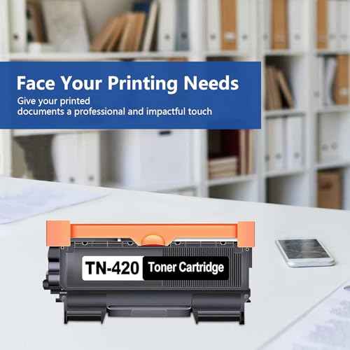TN420 TN-420 Black Toner Cartridge Replacement for Brother TN420 TN450 HL-2130 HL-2230 HL-2250DN MFC-7240 MFC-7360N MFC-7460DN MFC-7860DW DCP-7060D DCP-7065D Intellifax-2840 2940 Printer 1 Pack