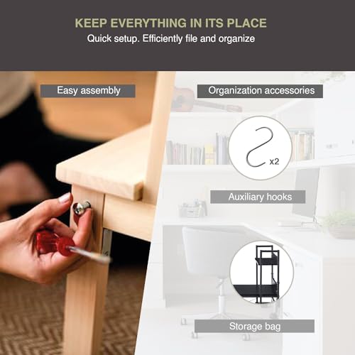 XR X-PROSS Computer Desk, Modern Laptop Workstation, Dimensions 47x23 inches, with 3 Included Shelves, Study Station Made of MDF Wood with Metal Frame: Ideal Desk for Computer, Black