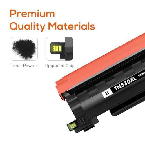 Compatible TN830XL Toner Replacement for Brother TN830XL TN830 XL Toner use with HL-L2460DW HL-L2405W HL-L2400D HL-L2480DW MFC-L2820DW MFC-L2760DW DCP-L2640DW MFC-L2900DW (Black,2 Pack)